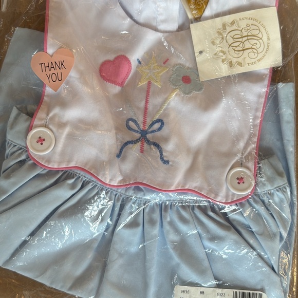 The Beaufort Bonnet Company Other - The Beaufort Bonnet Company Pink and Blue Embroidered Kids Bib